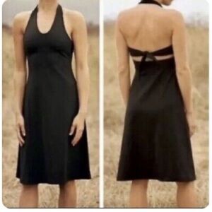 Patagonia Morning Glory Black Halter Dress